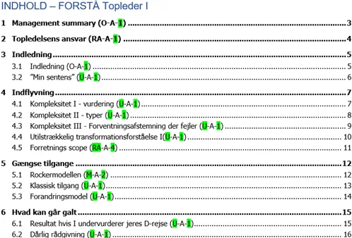 - Mosgaard Consulting - Indhold Forsta TL I - D-rejse Topledelse I